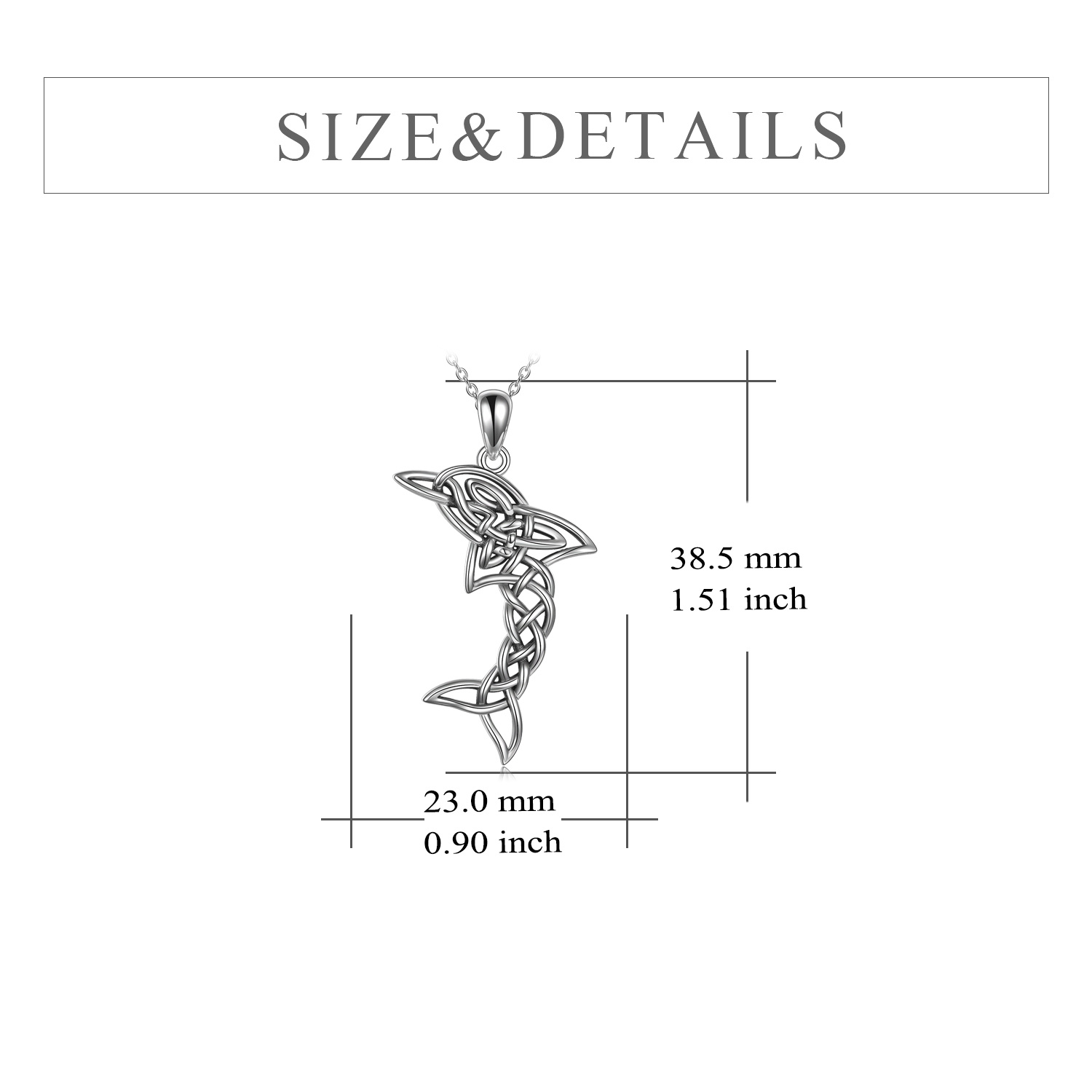 S925 Sterling Silver Dolphin Pendant Necklace with Celtic Knot Design - Image 4