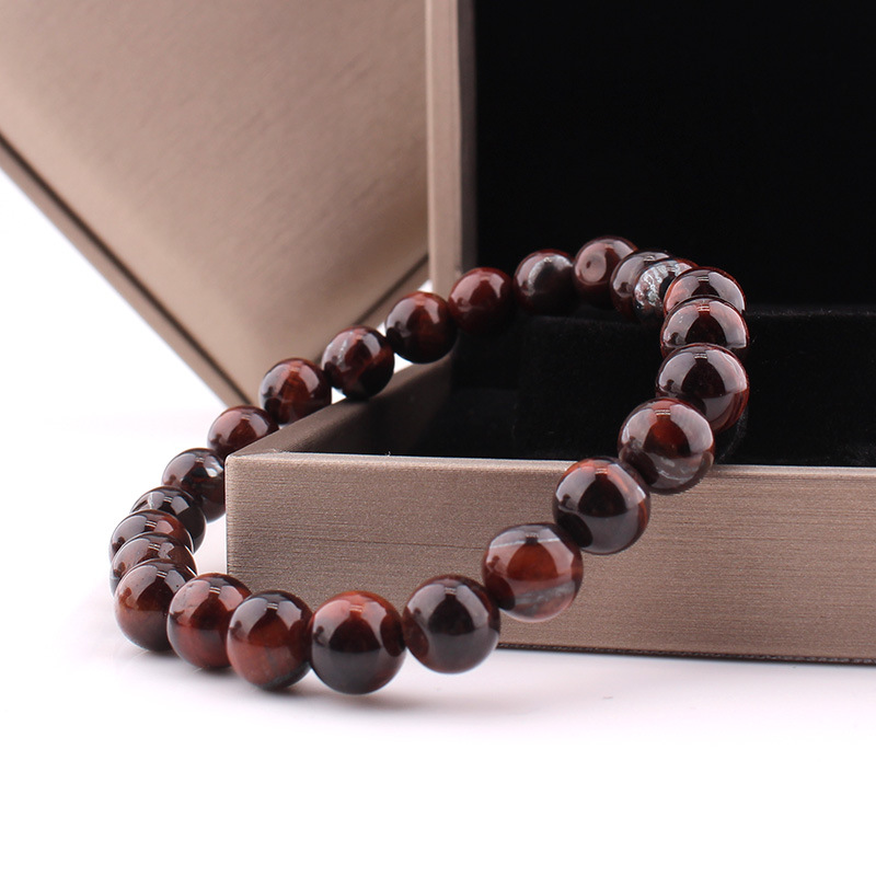 Vintage Style 8mm Red Tiger Eye Bracelet for Anti-Fatigue Relief - Image 3