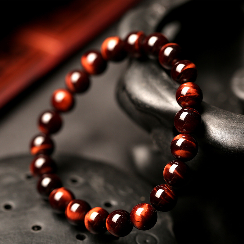 Vintage Style 8mm Red Tiger Eye Bracelet for Anti-Fatigue Relief - Image 7