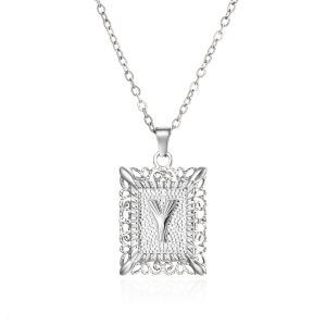 Stylish Gold Color Stainless Steel Initial Letter Necklace for Women & Men - 26 Alphabet Clavicle Chain Choker Jewelry Gifts for Birthdays & Parties