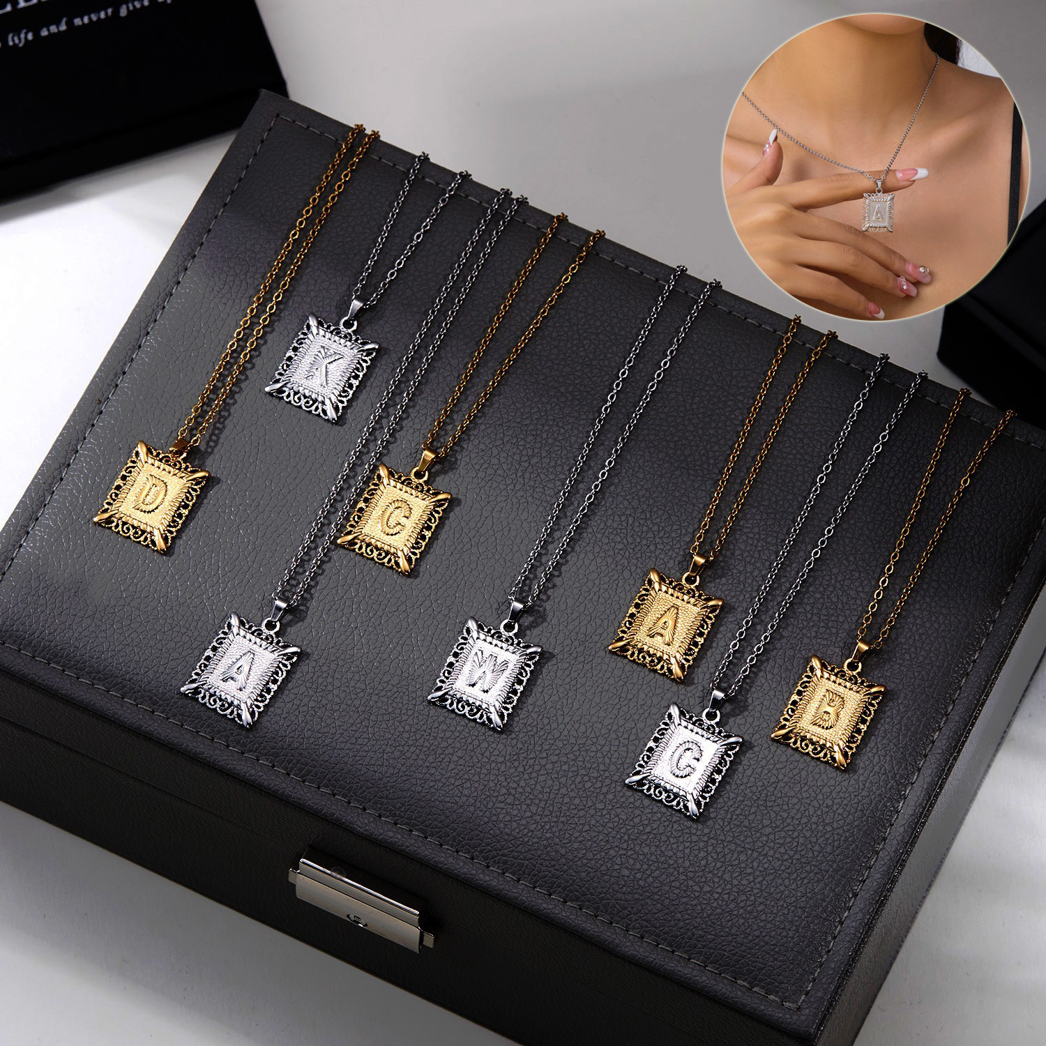 Stylish Gold Color Stainless Steel Initial Letter Necklace for Women & Men - 26 Alphabet Clavicle Chain Choker Jewelry Gifts for Birthdays & Parties - Image 10