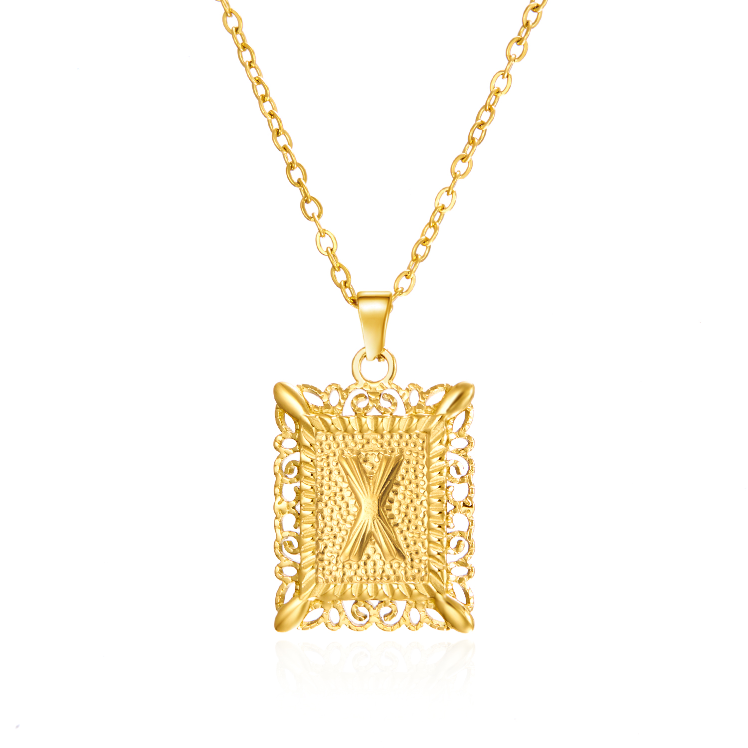 Stylish Gold Color Stainless Steel Initial Letter Necklace for Women & Men - 26 Alphabet Clavicle Chain Choker Jewelry Gifts for Birthdays & Parties - Image 49