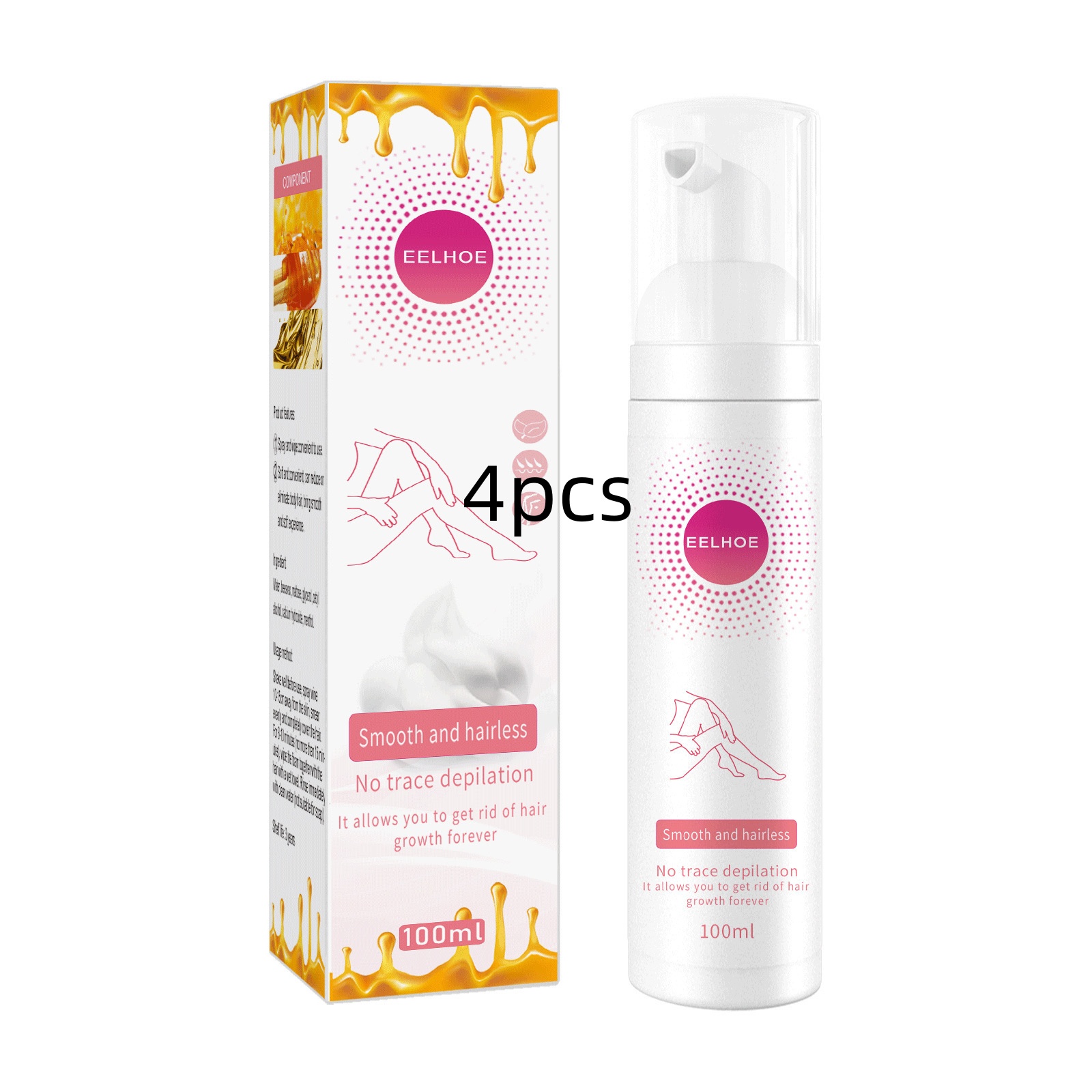 30ml 100ml Gentle Hair Removal Spray for Armpits & Legs - Non-Irritating Depilatory Foam Mousse & Cream - Image 3
