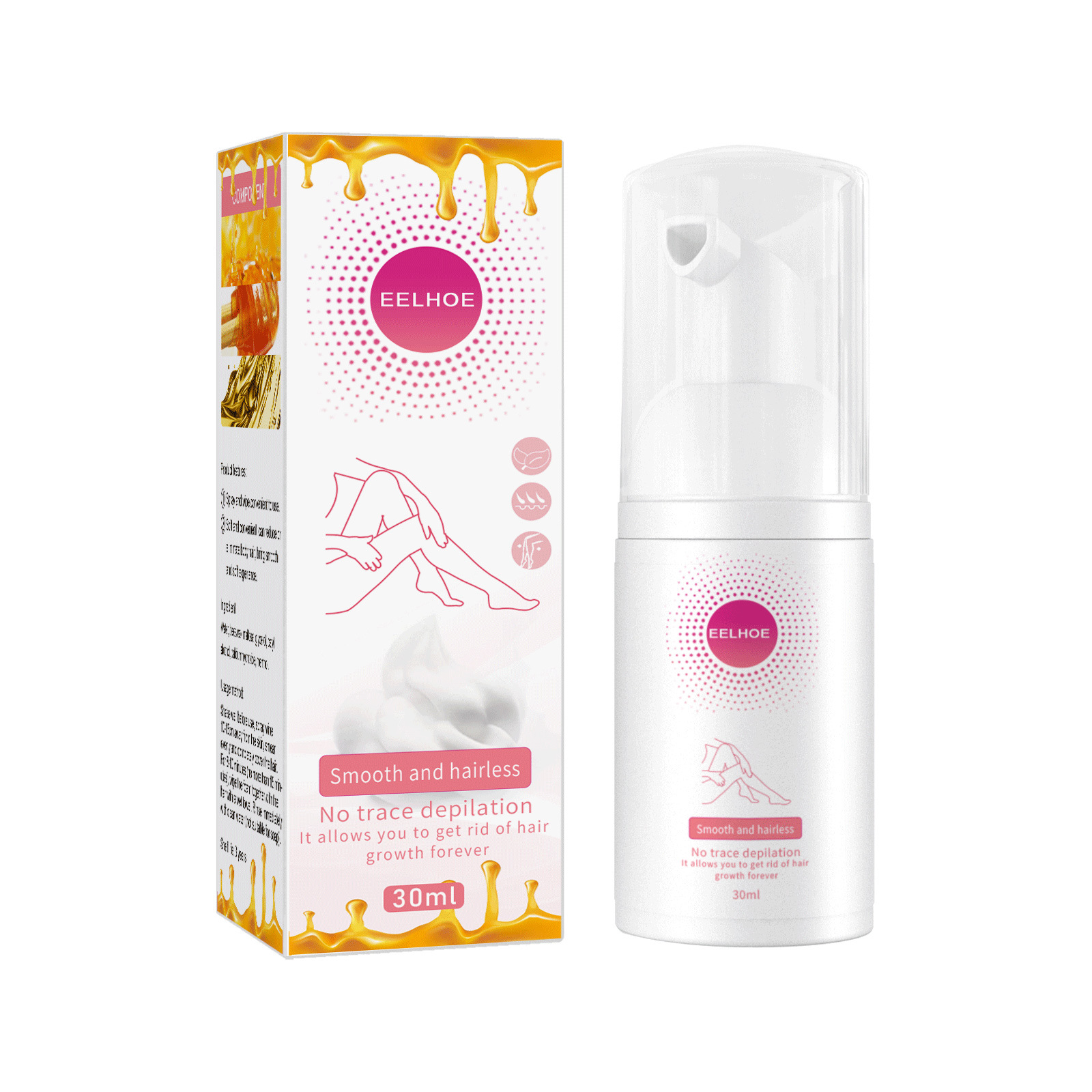 30ml 100ml Gentle Hair Removal Spray for Armpits & Legs - Non-Irritating Depilatory Foam Mousse & Cream - Image 7