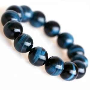 High-Quality Natural Blue Tiger Eye Stone Bracelet with Eagle Eye & Cat Eye Effect Jewelry