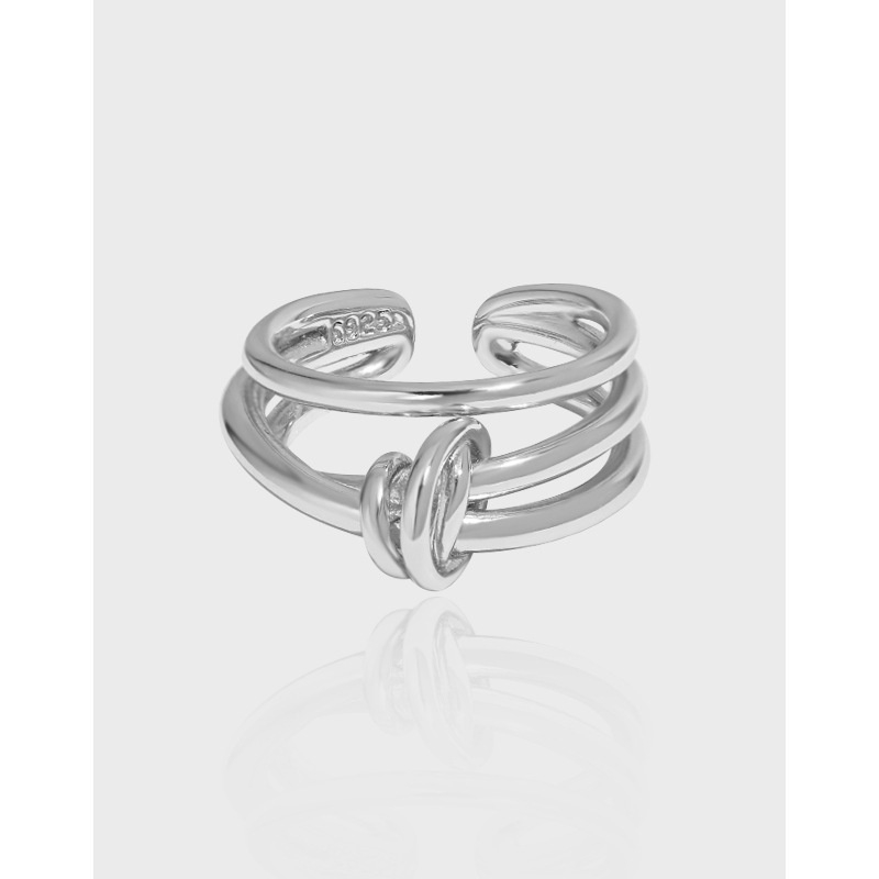 Trendy Multi-layer Line Winding Knotted S925 Sterling Silver Ring for Women – Unique Personality Design - Image 2