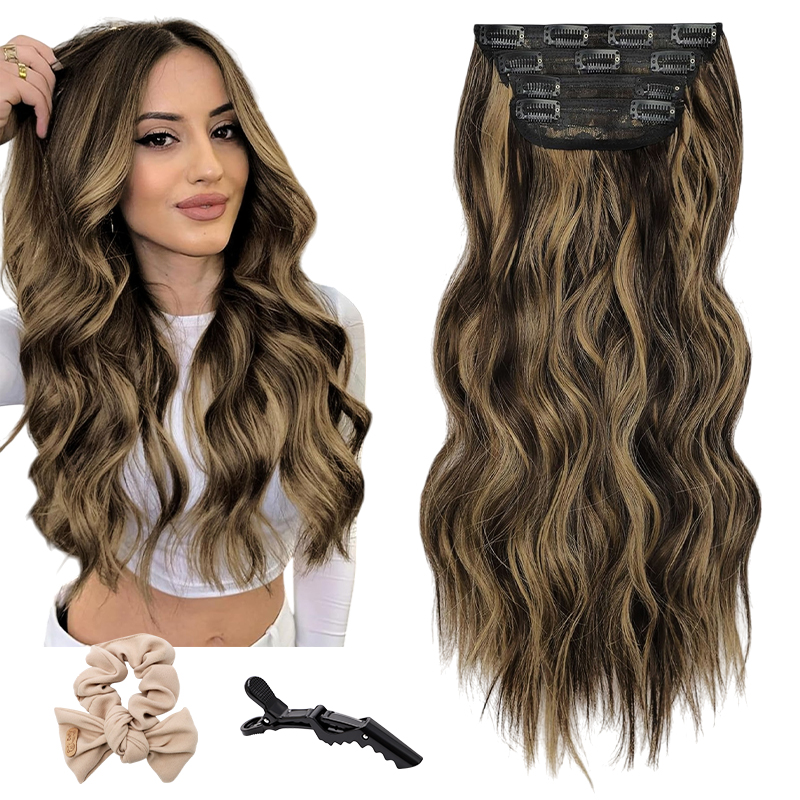 Holdbalance Clip-In Hair Extensions - Long Straight & Wavy Synthetic Hairpiece for Natural Look, Soft Texture, Perfect for Daily & Party Use - Best Fashion Accessories - Image 3