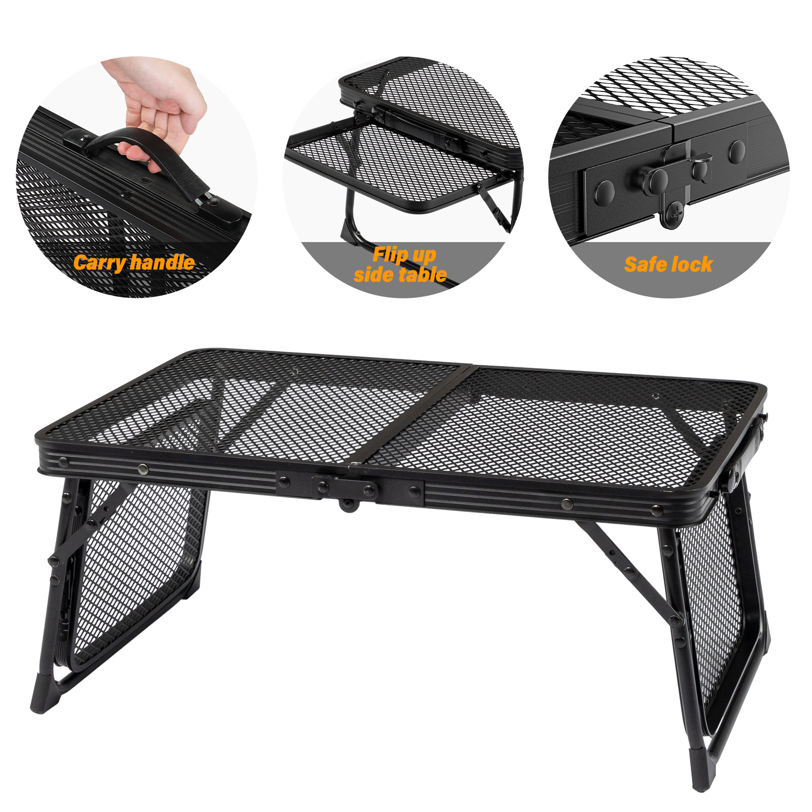 3ft Black Folding Table for Outdoor Use - Portable & Convenient - Image 2