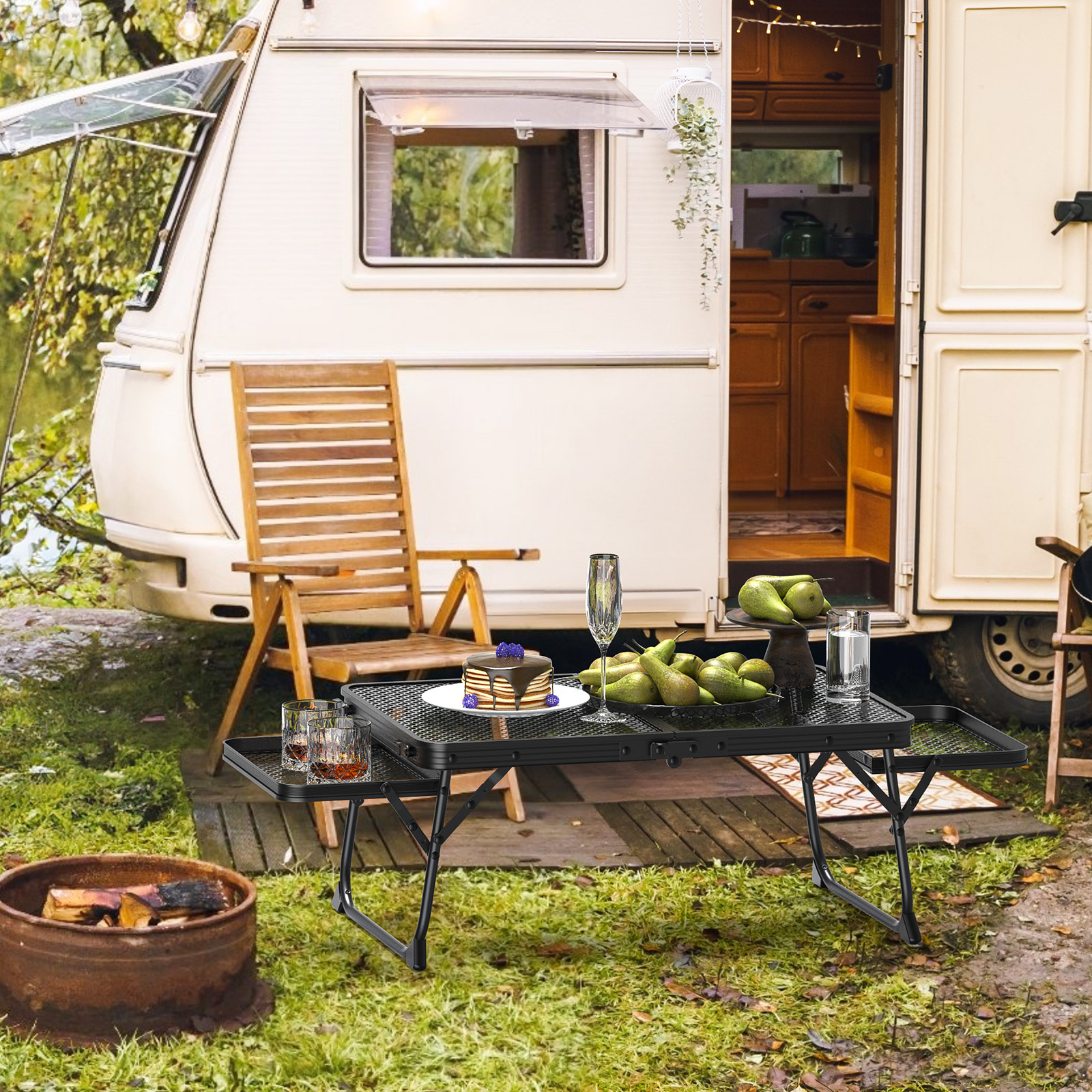 3ft Black Folding Table for Outdoor Use - Portable & Convenient - Image 9