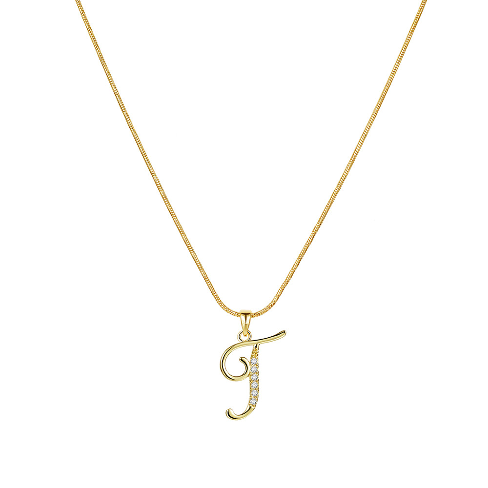 26 Unique Copper Zircon-Studded Necklace with Creative Letter Design - Image 18