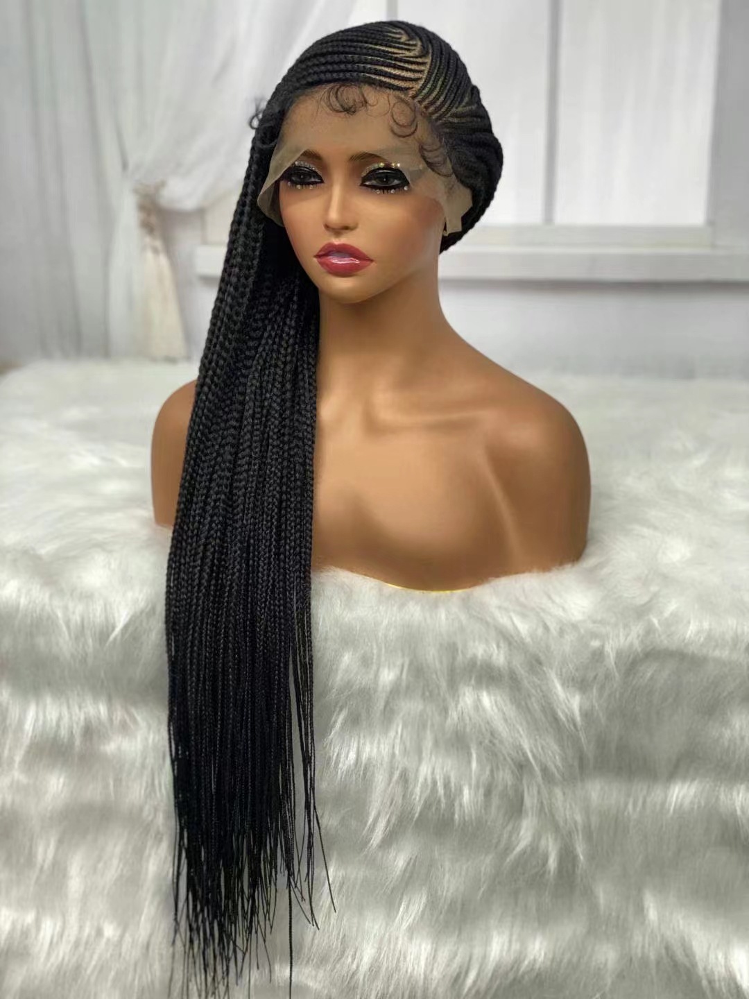 Long Straight Lace Wig with Dreadlocks - Premium Chemical Fiber Headgear - Image 6