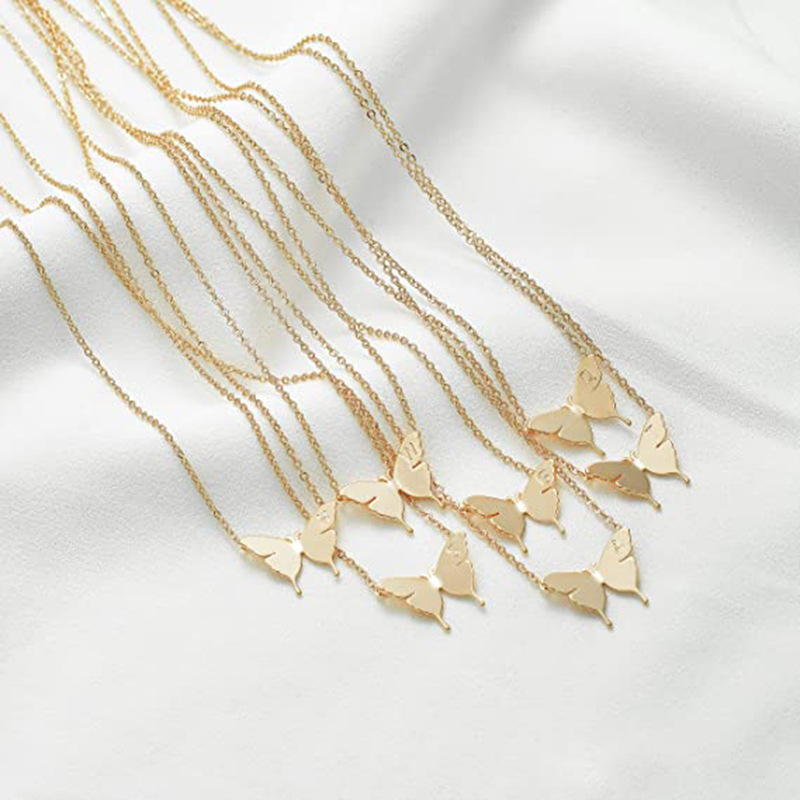 Elegant Geometric Butterfly Pendant Necklace - Simple and Stylish Design - Image 2