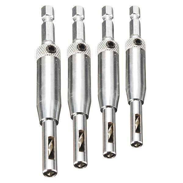4Pcs Self-Centering Hinge Drill Bits Set for Doors and Cabinets