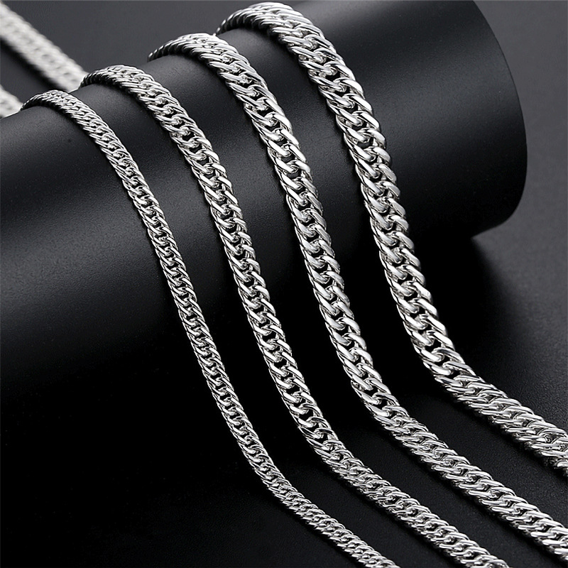 Thick Cuban Necklace for Men - Curb Chain in Pure Silver 990