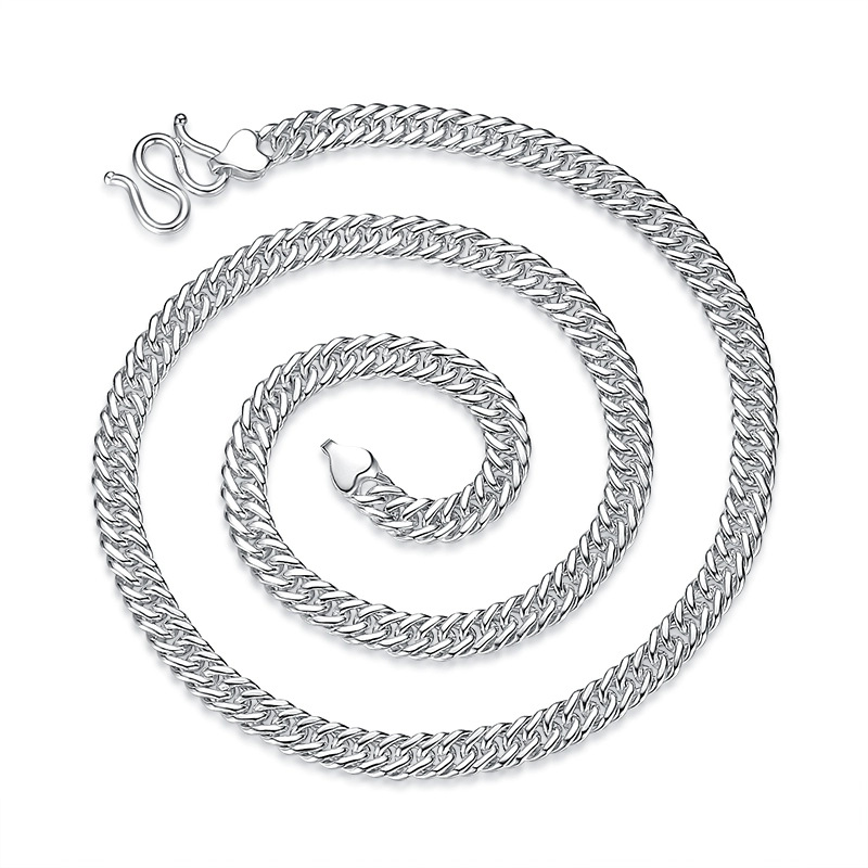 Thick Cuban Necklace for Men - Curb Chain in Pure Silver 990 - Image 4