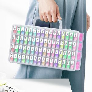 Portable Transparent Bead Drill Classification Box with Beaded Storage