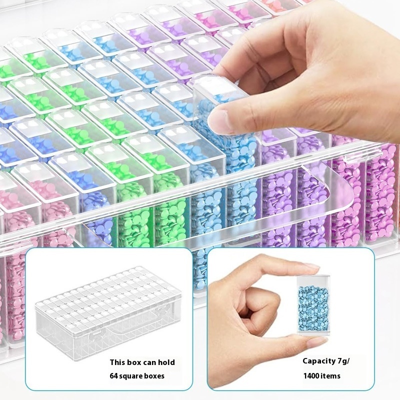 Portable Transparent Bead Drill Classification Box with Beaded Storage - Image 2