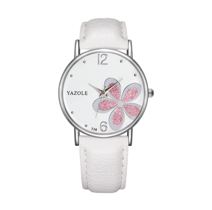 Korean Fashion Quartz Watch for Commuters - Four-Leaf Clover Design for Women - Image 3