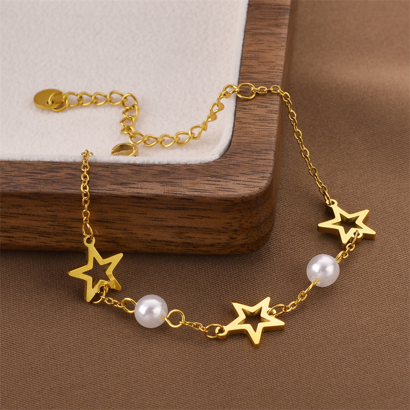 Xingyue Zircon Pearl Titanium Steel Bracelet for Women - Unique Niche Style - Image 2