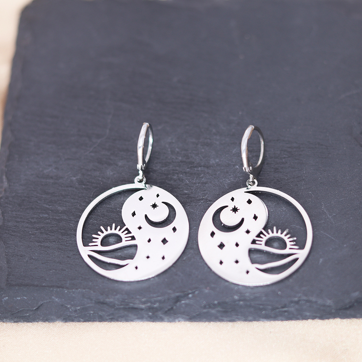 Bagua Yin Yang Tai Chi Ring Earrings for Women - Stylish & Meaningful Jewelry - Image 3