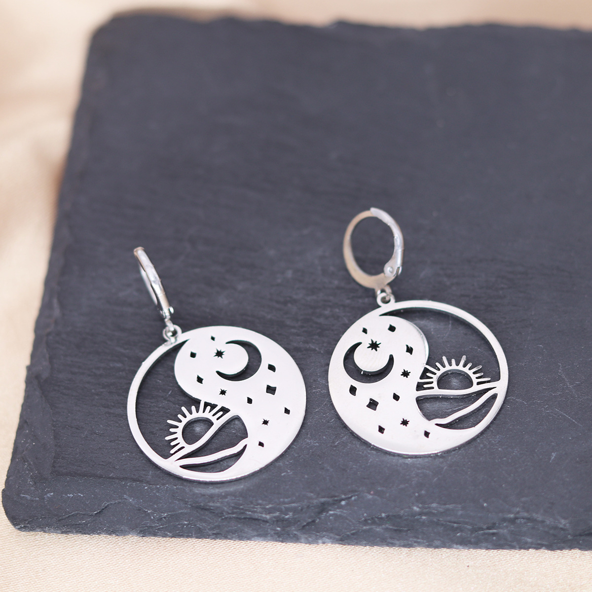 Bagua Yin Yang Tai Chi Ring Earrings for Women - Stylish & Meaningful Jewelry - Image 4