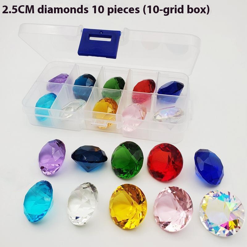 Ten-Color Glass Crystal Gem Gift Box - Ten-Grid Storage Box for Treasures - Image 2