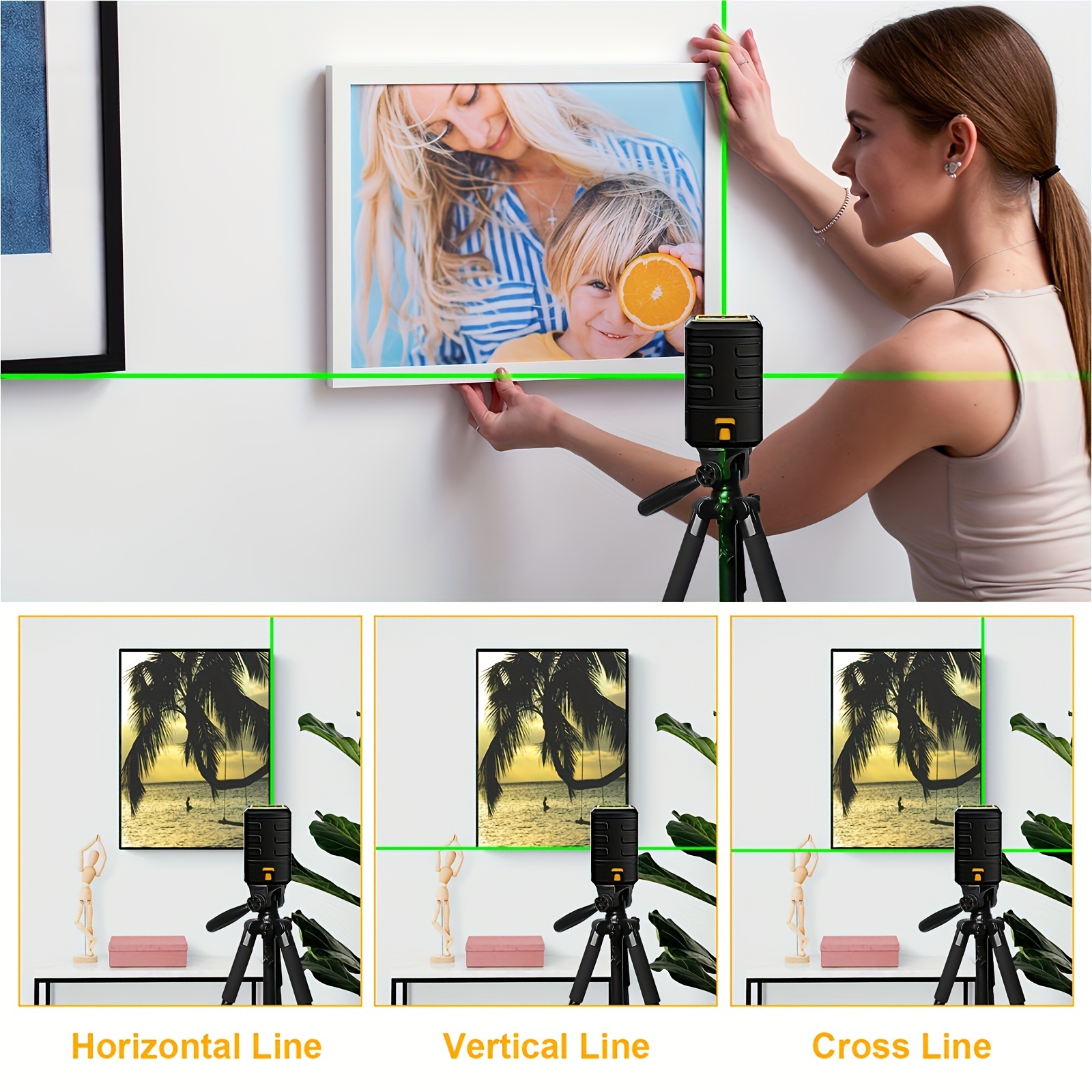 Self-Leveling Laser Level, 100Ft Green Beam Cross Line Tool with 360° Magnetic Base, Manual & Pulse Modes, Battery Included - Image 6