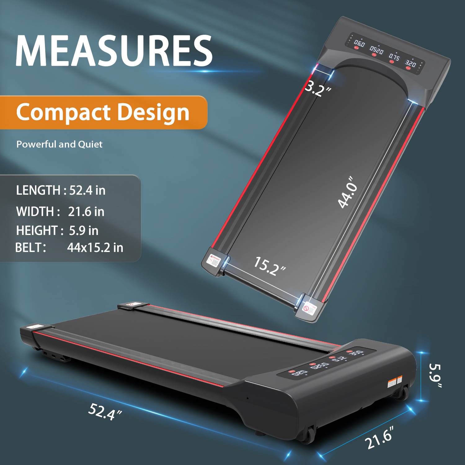 Compact Under Desk Treadmill Walking Pad for Home Office Fitness - Image 4