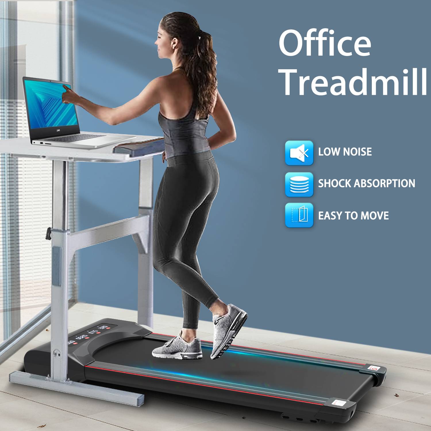 Compact Under Desk Treadmill Walking Pad for Home Office Fitness - Image 9