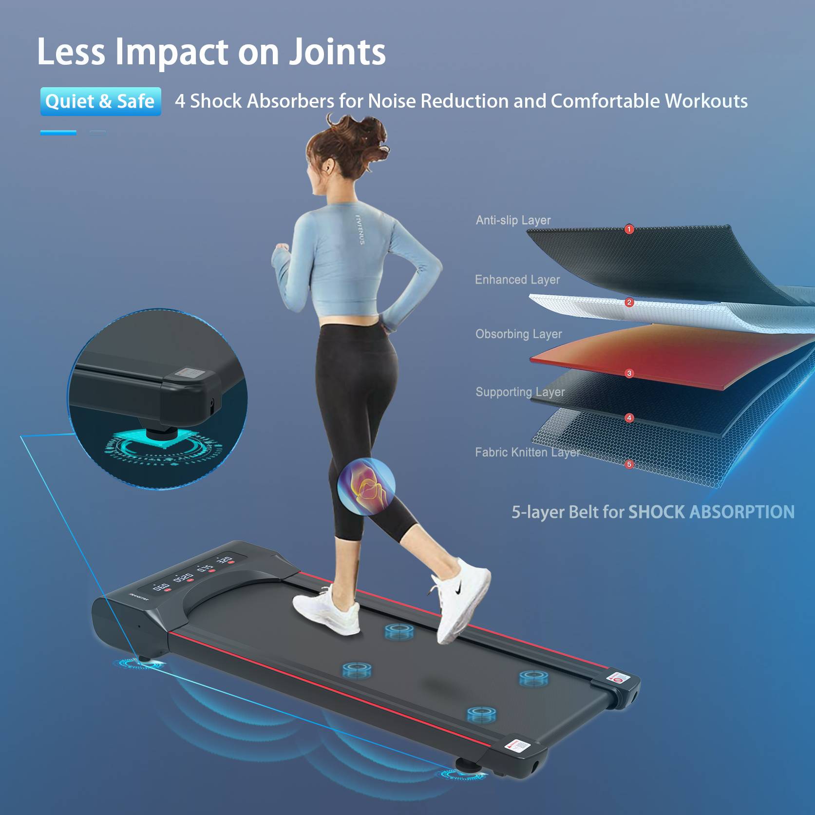 Compact Under Desk Treadmill Walking Pad for Home Office Fitness - Image 10
