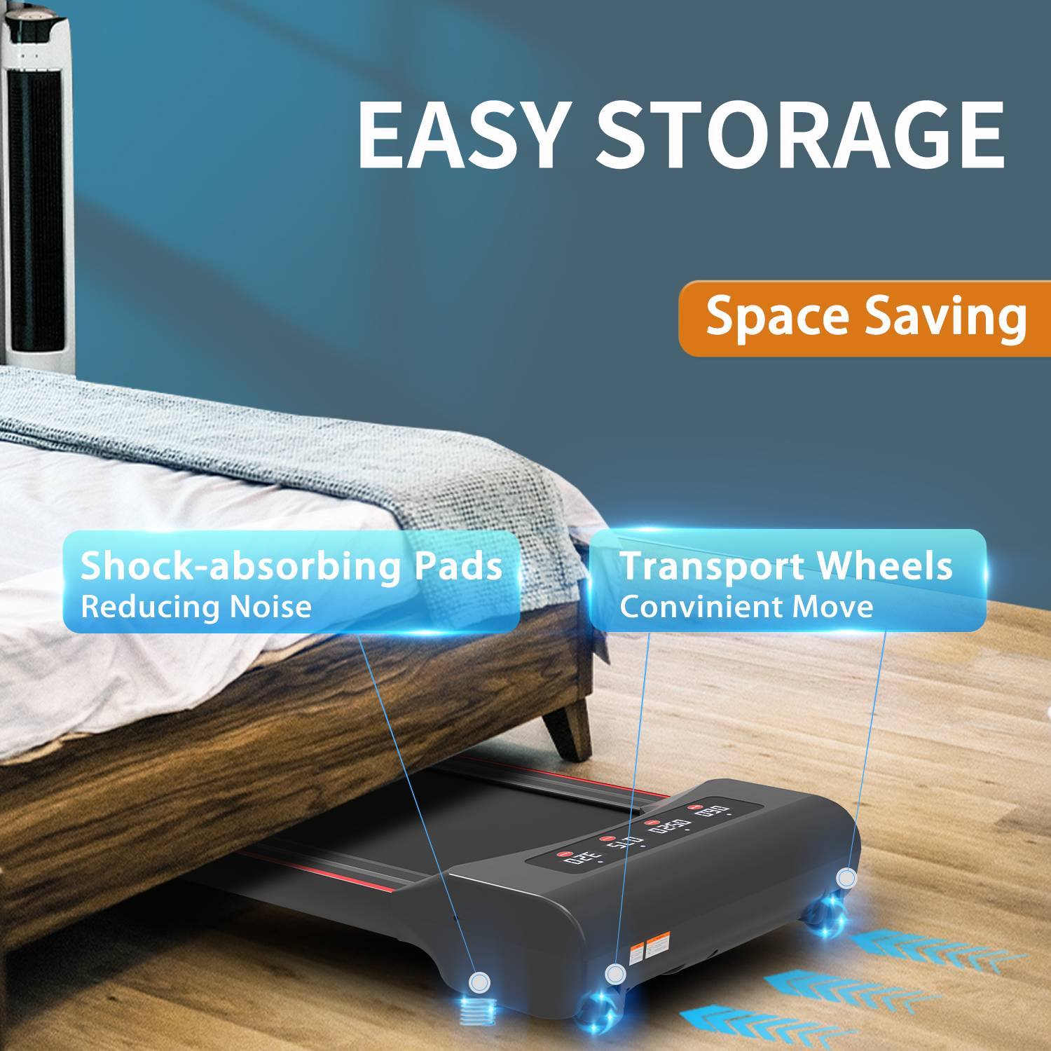 Compact Under Desk Treadmill Walking Pad for Home Office Fitness - Image 12