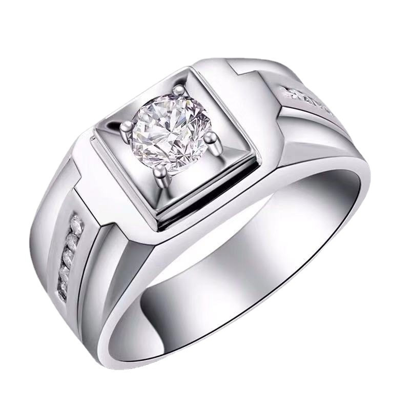 Chiba Silver-Plated Diamond Ring - Fashionable All-Match Wedding Classic Style