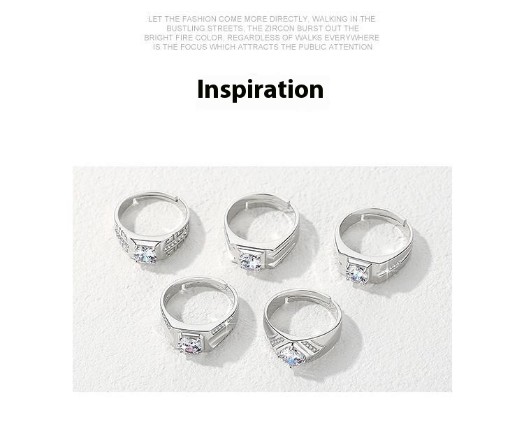 Chiba Silver-Plated Diamond Ring - Fashionable All-Match Wedding Classic Style - Image 53