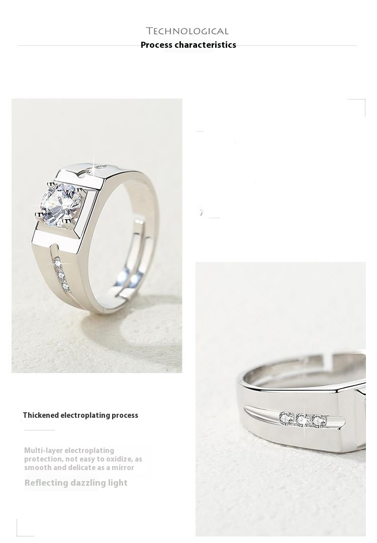 Chiba Silver-Plated Diamond Ring - Fashionable All-Match Wedding Classic Style - Image 60