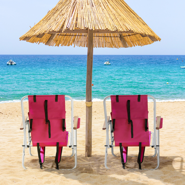 2-Pack 23X21.7X31.5in Adjustable Beach Chair for Ultimate Comfort - Image 4