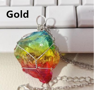 Stunning Rainbow Quartz Crystal Necklace - Unique Gemstone Jewelry