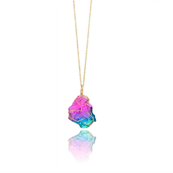 Stunning Rainbow Quartz Crystal Necklace - Unique Gemstone Jewelry - Image 2