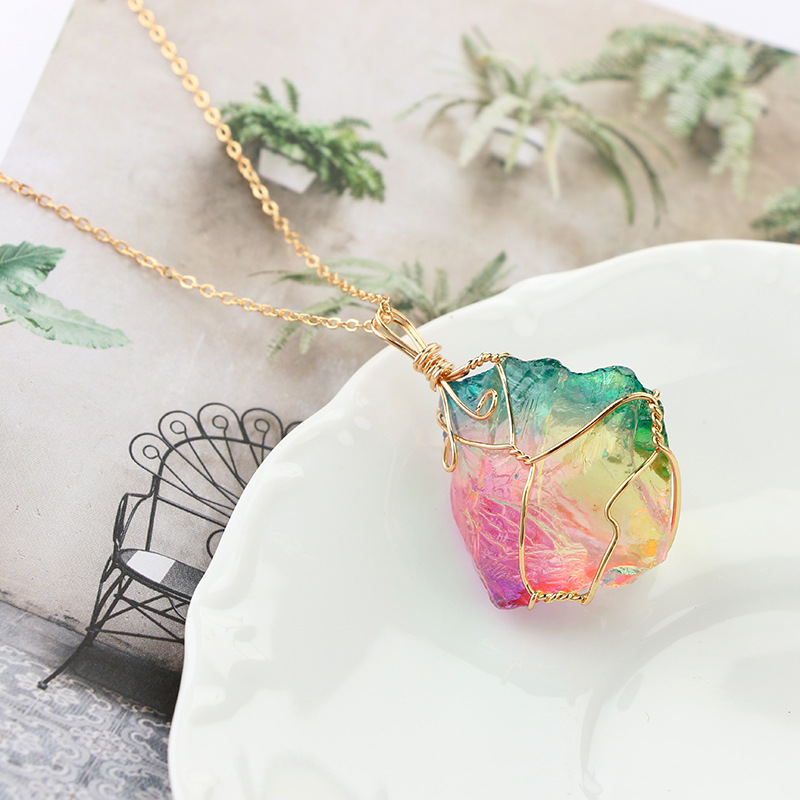 Stunning Rainbow Quartz Crystal Necklace - Unique Gemstone Jewelry - Image 4