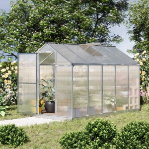 Winter Greenhouse, 10' L x 6' W Walk-In Polycarbonate Structure for Year-Round Gardening