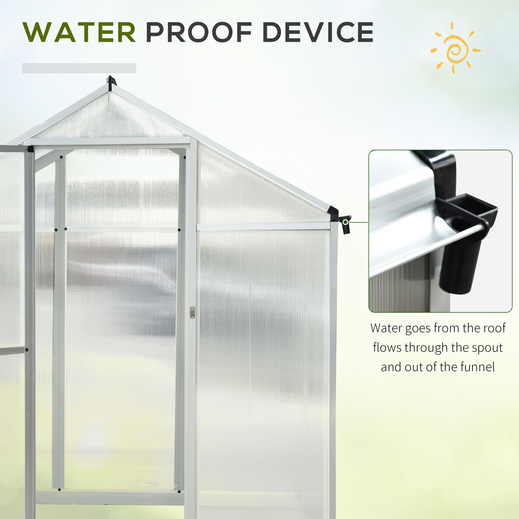 Winter Greenhouse, 10' L x 6' W Walk-In Polycarbonate Structure for Year-Round Gardening - Image 5