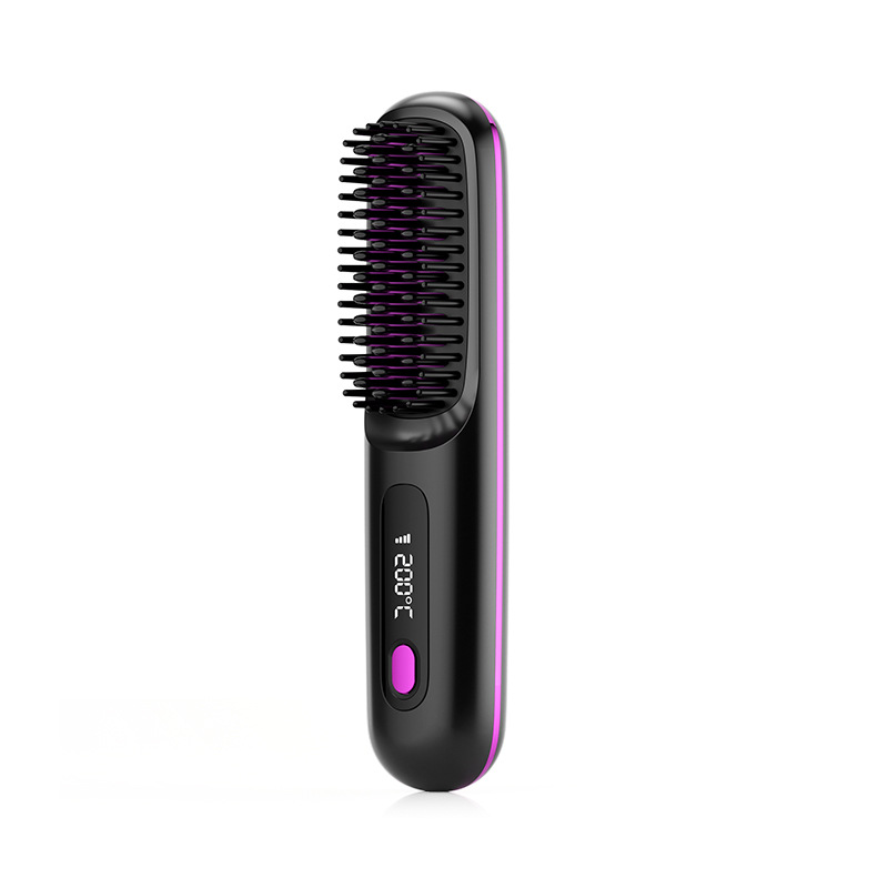 2 In 1 Wireless Hair Straightener Brush & Hot Curler - Fast Heating, USB Rechargeable & Portable - Image 2