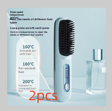 2 In 1 Wireless Hair Straightener Brush & Hot Curler - Fast Heating, USB Rechargeable & Portable - Image 14