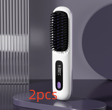 2 In 1 Wireless Hair Straightener Brush & Hot Curler - Fast Heating, USB Rechargeable & Portable - Image 15