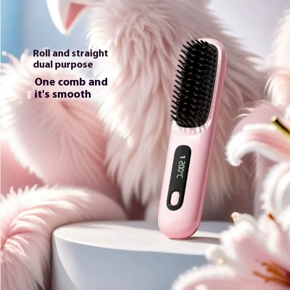 2 In 1 Wireless Hair Straightener Brush & Hot Curler - Fast Heating, USB Rechargeable & Portable - Image 29