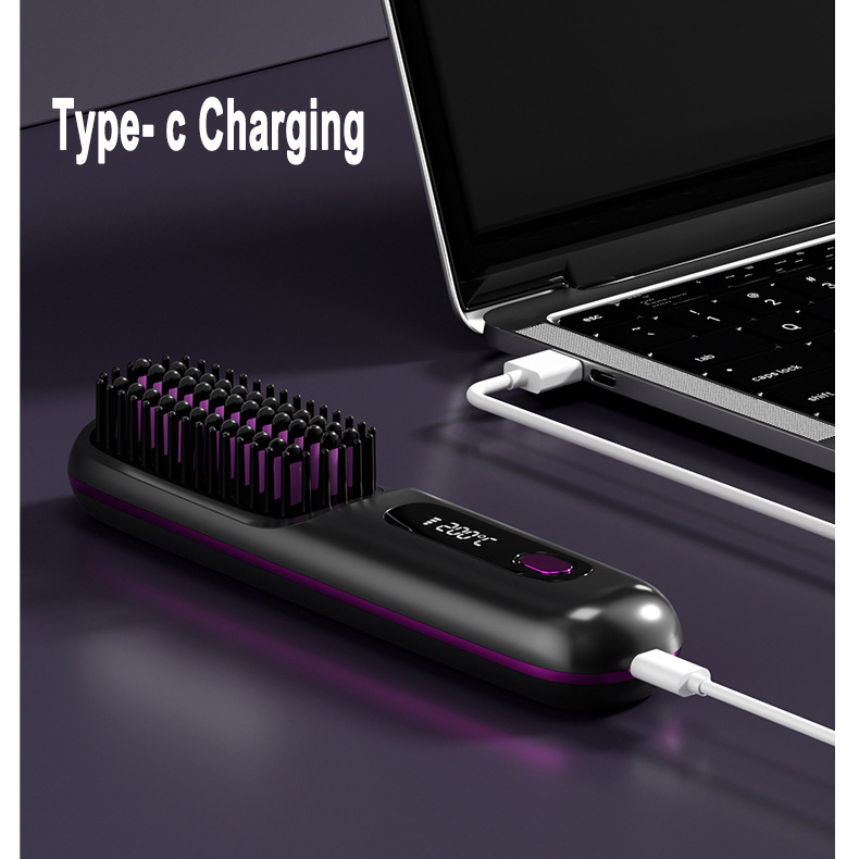 2 In 1 Wireless Hair Straightener Brush & Hot Curler - Fast Heating, USB Rechargeable & Portable - Image 33