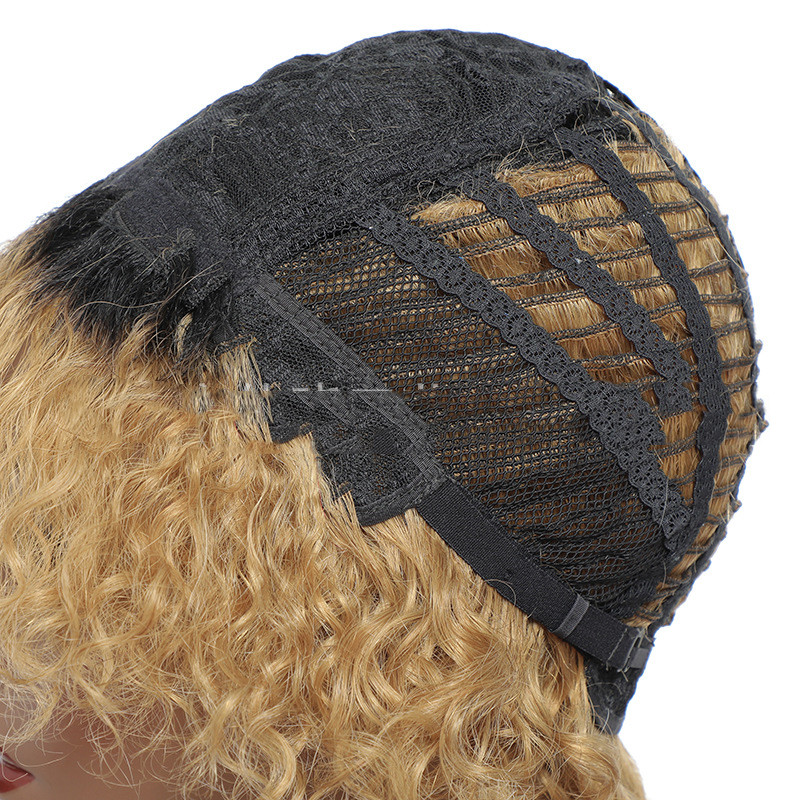High-End Small Curly Real Hair Headgear - Fluffy Short Hair Cover - Image 3