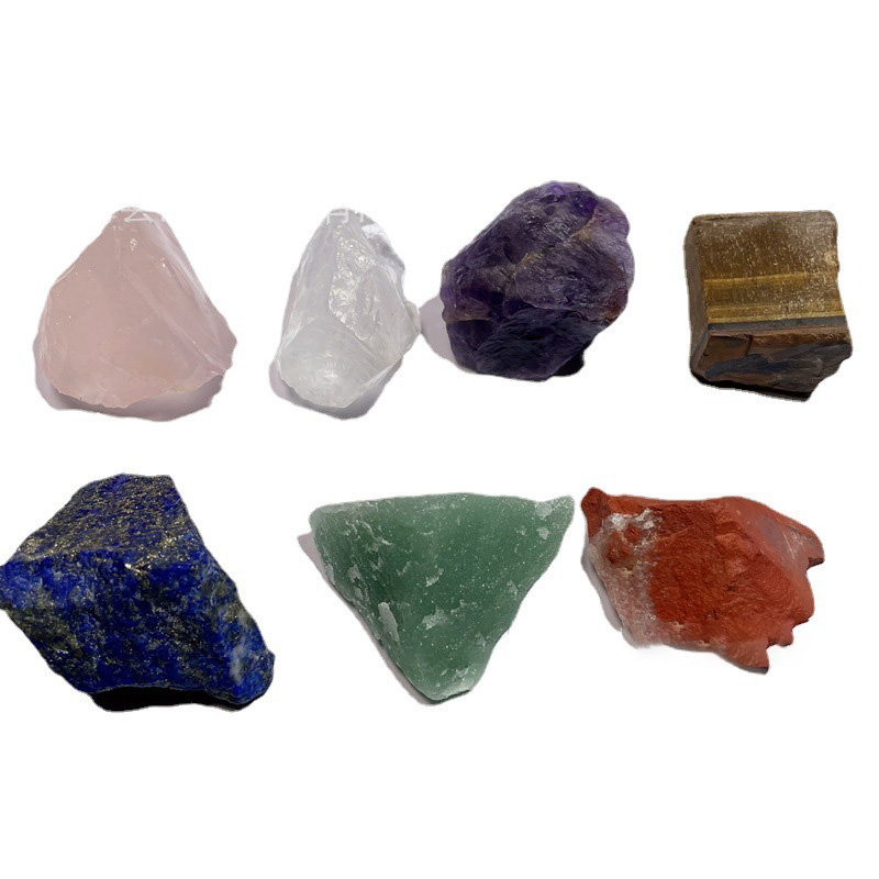 Wholesale Amazon Cross-border Seven Chakra Natural Crystal Rough Stone Ornament - Colorful Healing Stones for Yoga, Meditation & Energy Healing - Image 3