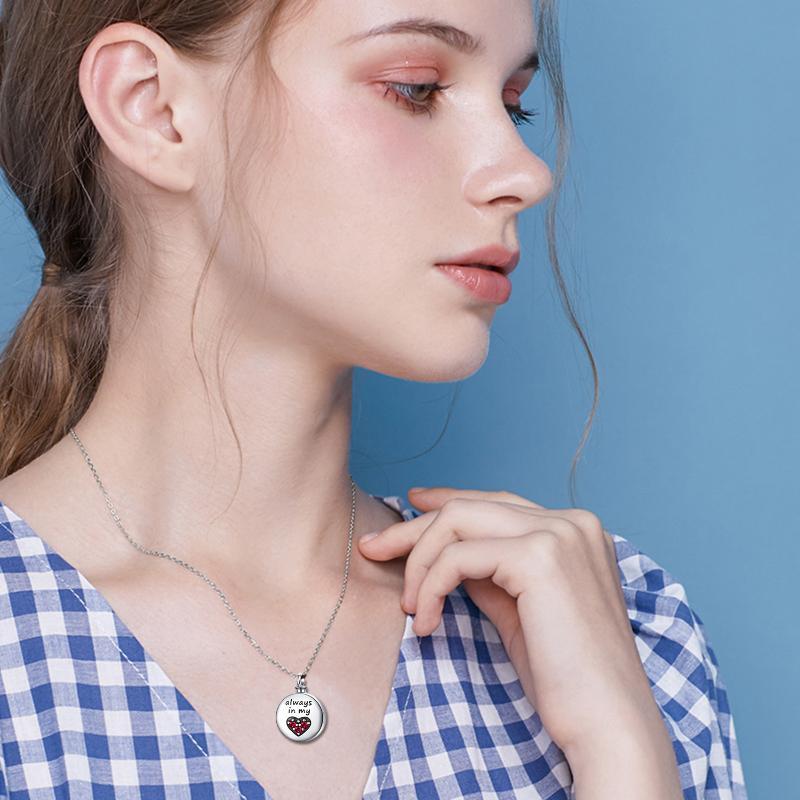 Sterling Silver Heart Urn Engraved Cremation Necklace for Ashes - Image 5