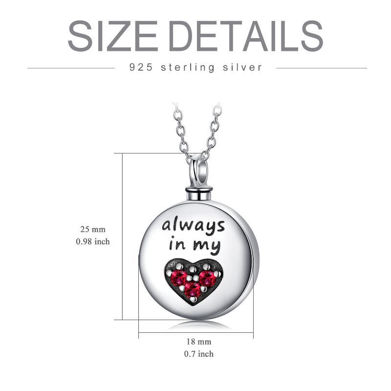 Sterling Silver Heart Urn Engraved Cremation Necklace for Ashes - Image 7