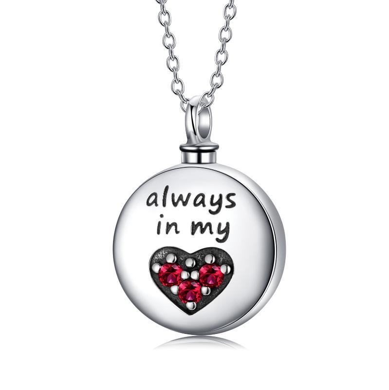 Sterling Silver Heart Urn Engraved Cremation Necklace for Ashes - Image 8